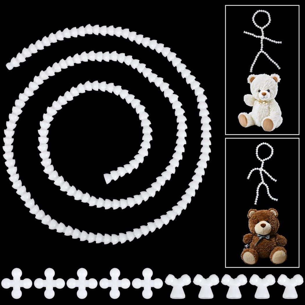 Puppenanker-Set, 170-teilig, mit X-Y-Anschlüssen, Puppenskelett, 16 mm, flexible Kugelgelenke, DIY-Kunststoff-Körpermodell, Figurenrahmen für Stofftiere, Bärenpuppen