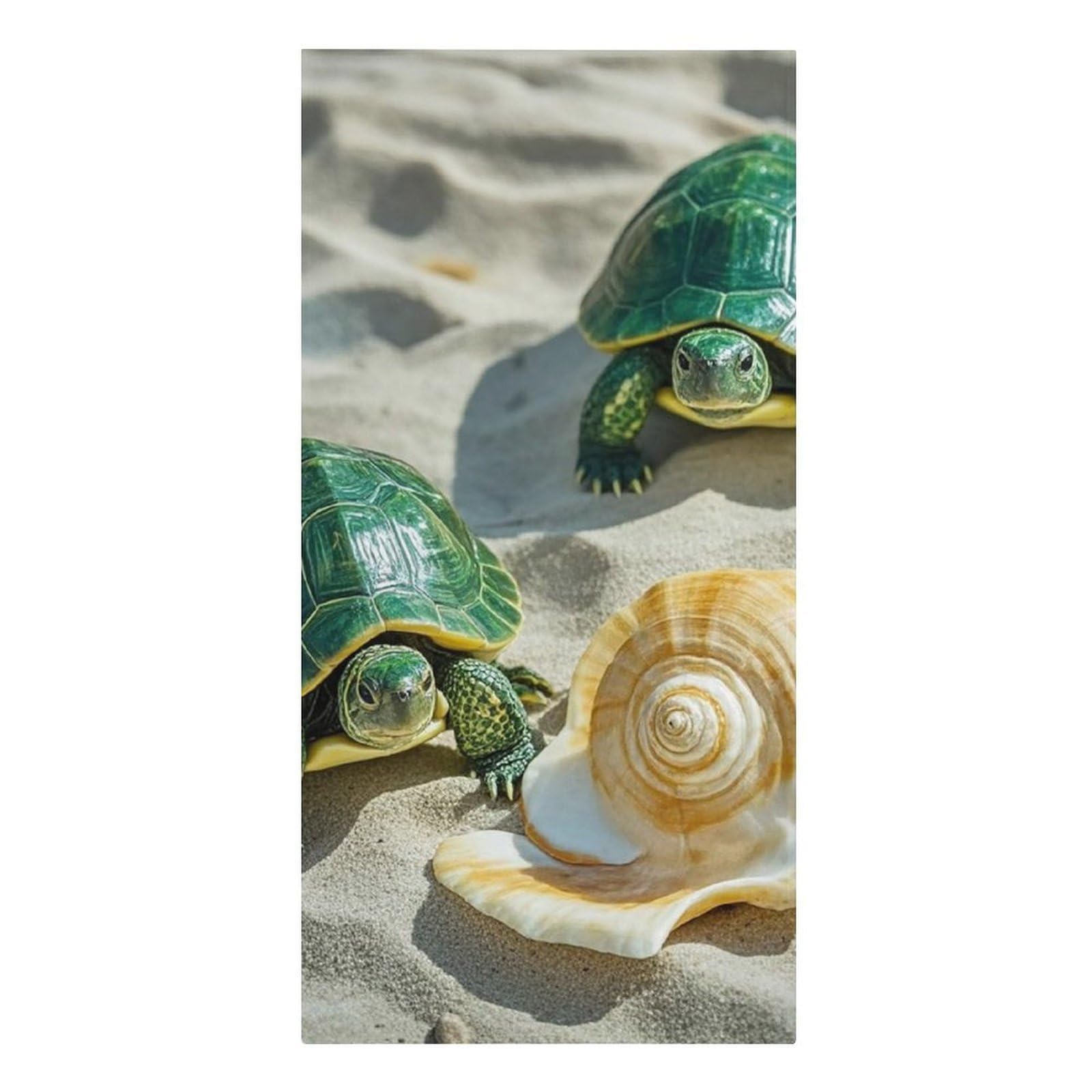 FodPand Lightweight Microfiber Large Overszed Two Turtles and Shells Beach Towel 30.3x61.4 in Sand Blanket Travel, Swim, Bathroom, Girls Women Adults Gift Soft Big Pool Swim Towels