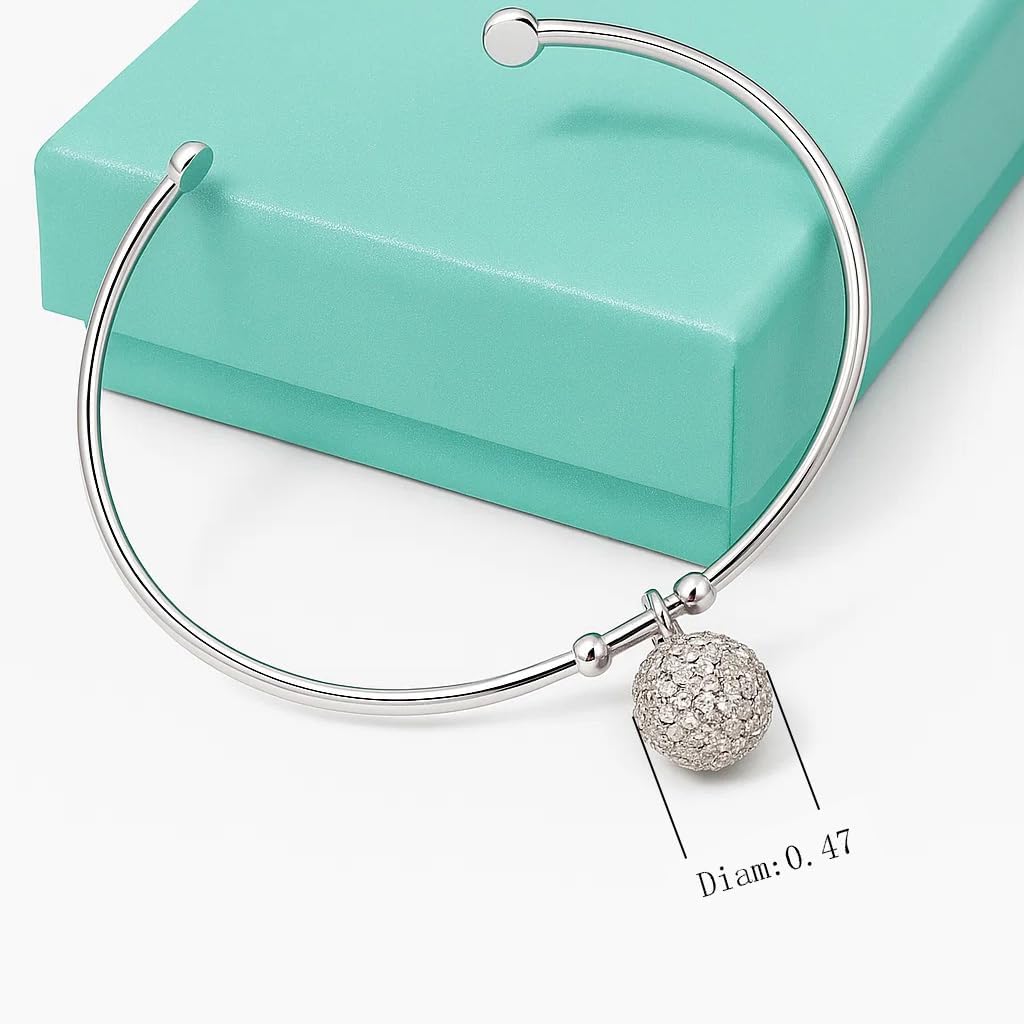 FAIRY COUPLE Rose Gold White Gold Bangle Bracelet for Women, 18K Gold Plated Open Cuff Bangle, Slim 2mm Elegant Bracelet, Gift Box Included - Image 6