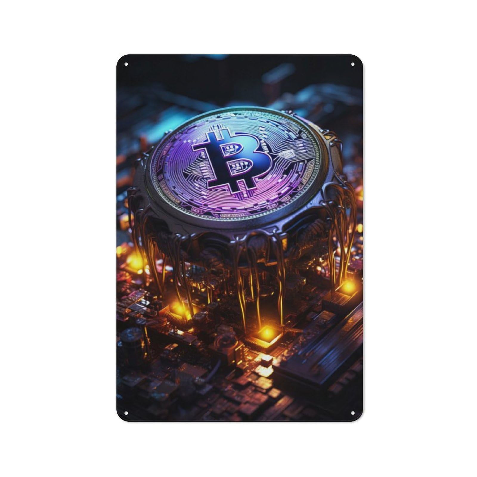 Junmoney Crypto V3 Vintage Metal Plaque 30X20cm For Man Cave Or Games Room, For An Autumn Update To Man Cave And Games Room