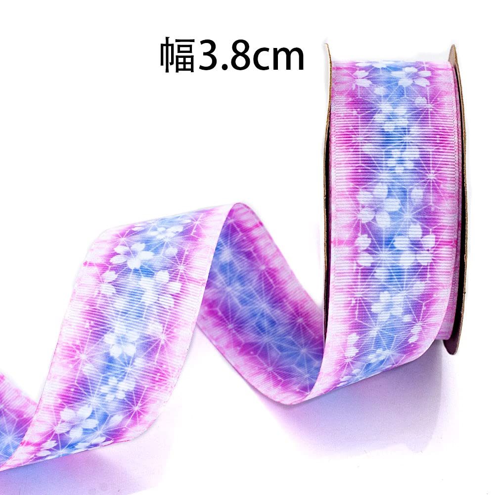 Amazon.co.jp: 和風デザインリボン 38mm 手芸用 着物 和柄 グログラン 