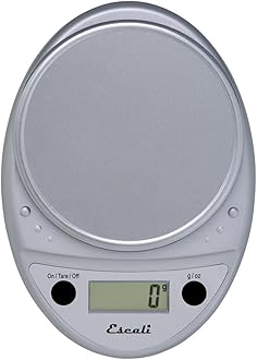 Escali Primo P115WR Precision Kitchen Food Scale for Baking and Cooking, Lightweight and Durable Design 8" x 6" x 1.25" P115C