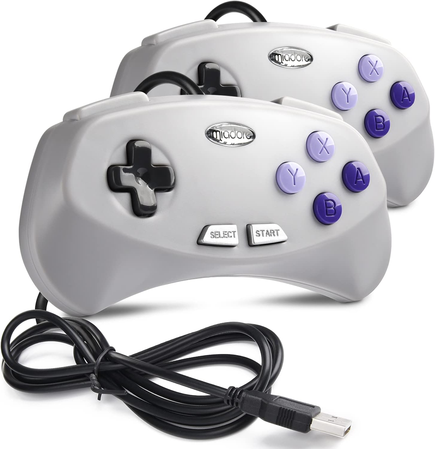 2 Pack USB Retro Gaming Controller, Classic USB Gamepad for Windows PC MAC Raspberry Pi