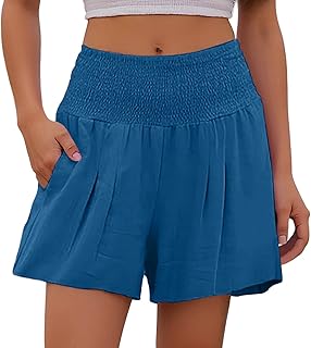 Pantalones casuales cómodos para mujer variante elástico de verano de corte ancho estilo casual