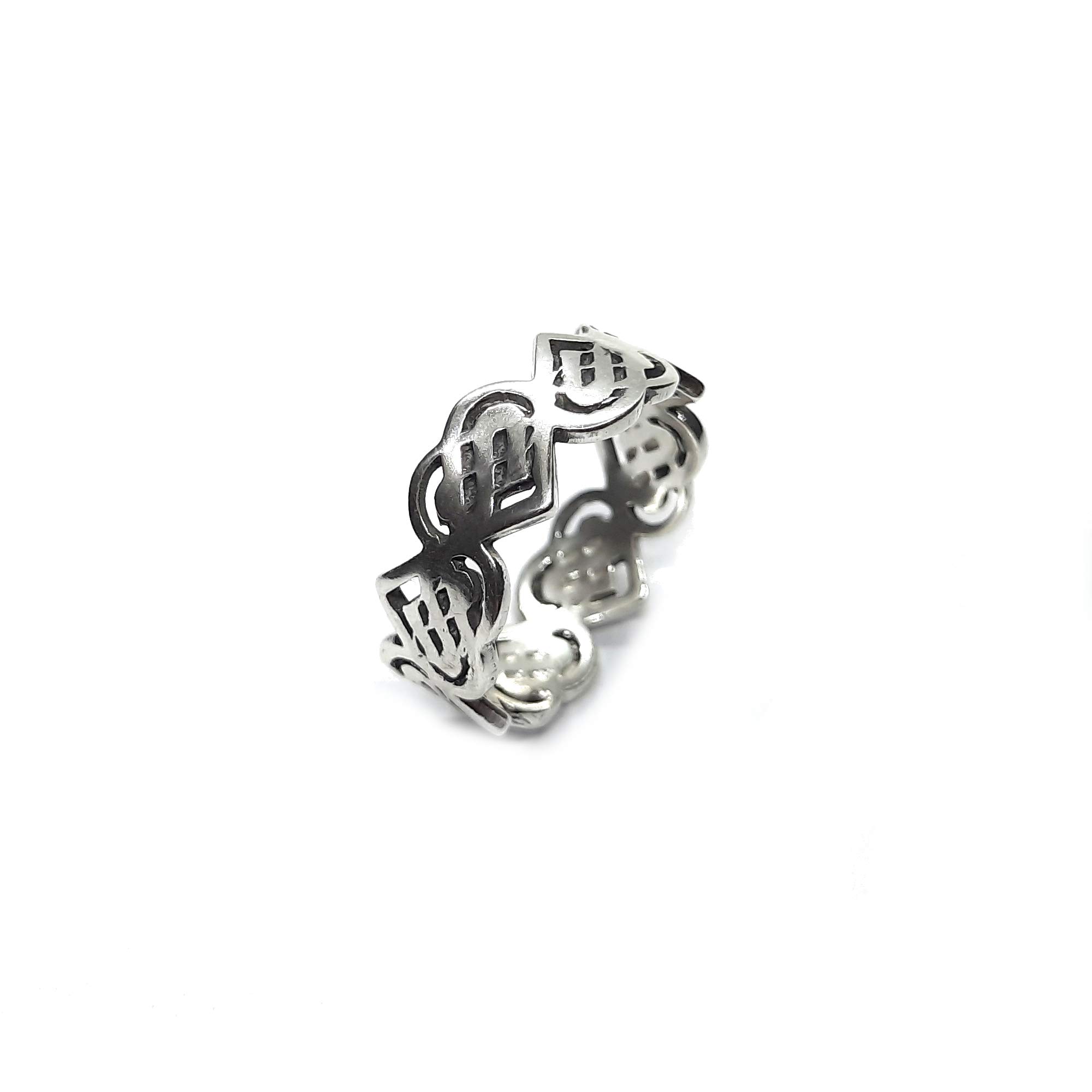 Anillo de Plata Esterlina Genuino Sólido Estampado 925 corazones celtas