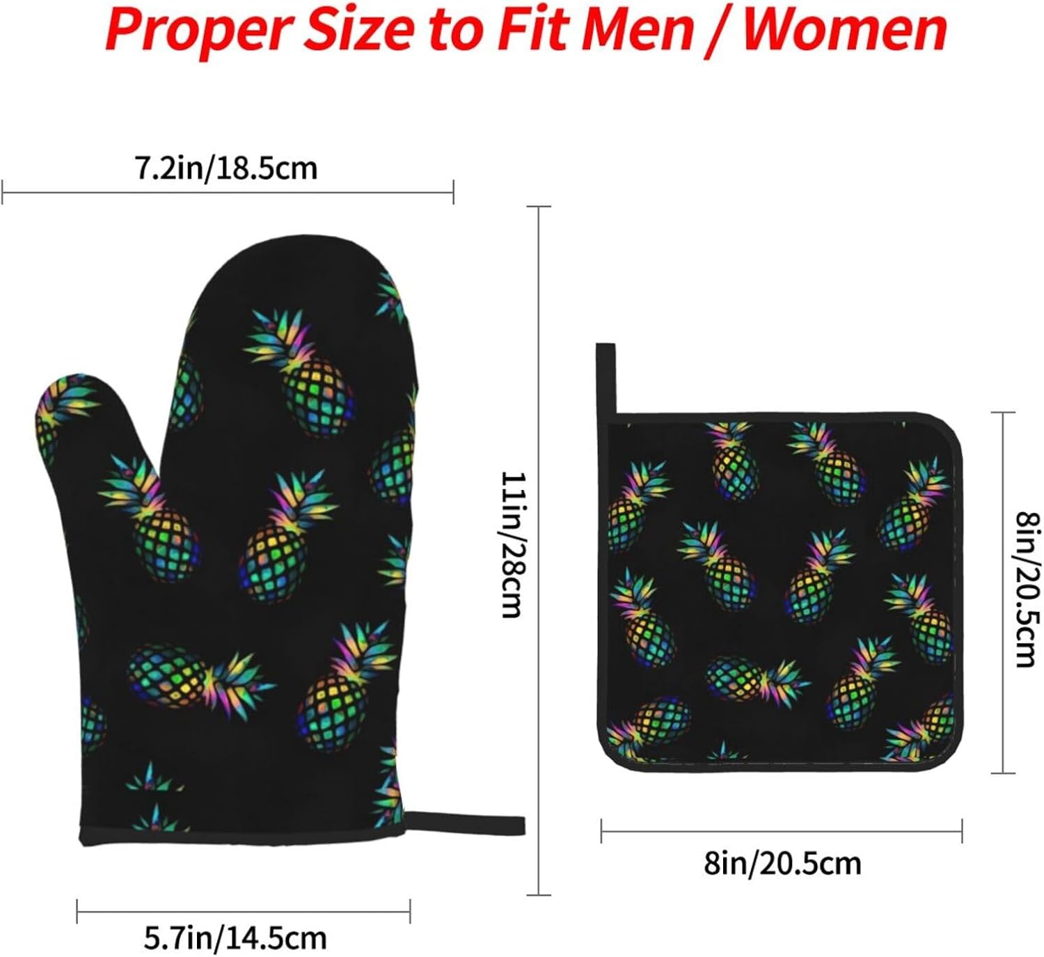 Pineapples (2) Kitchen baking four piece set, fit for cooking and baking, oven, microwave, and outdoor barbecue