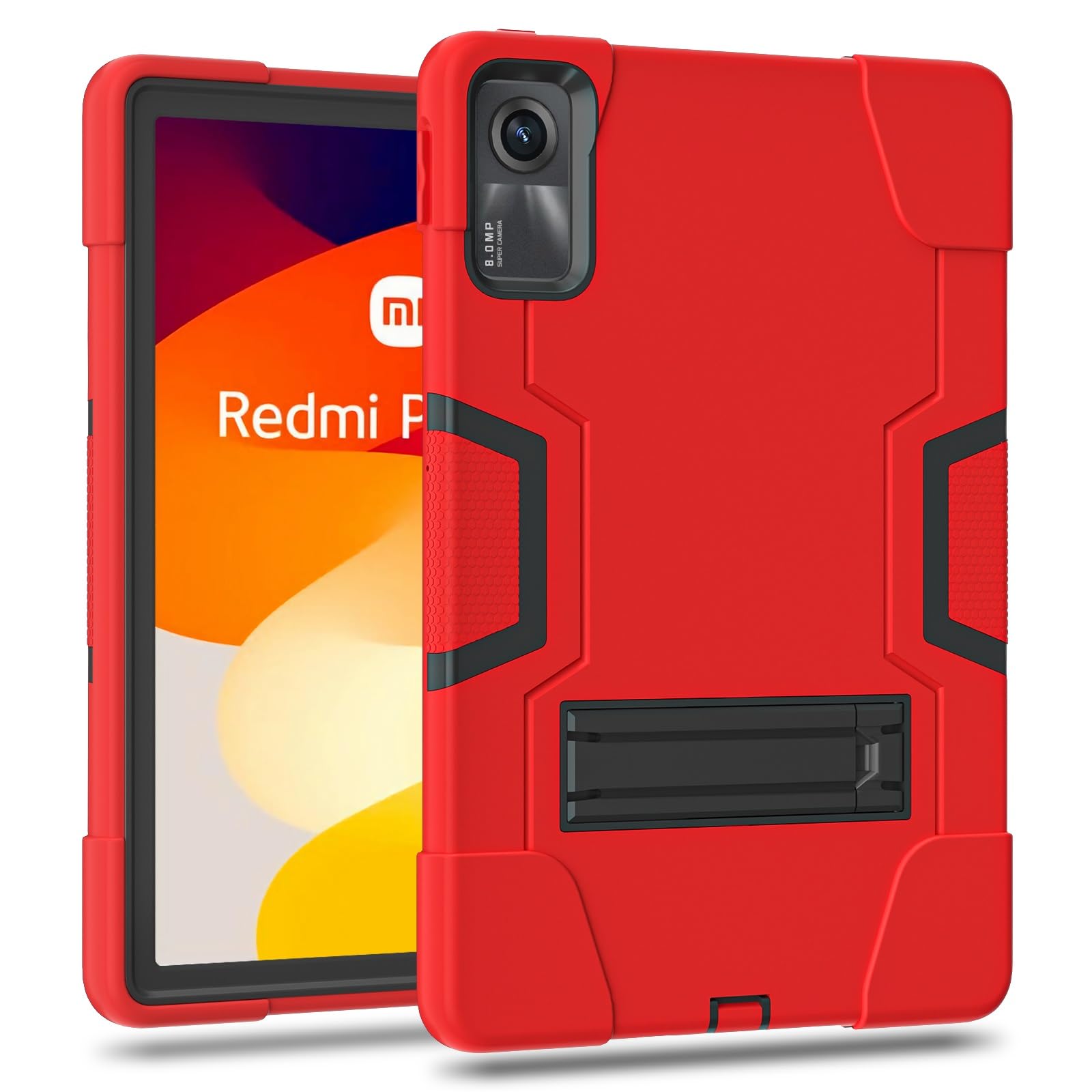 Custodia protettiva per tablet PC custodia protettiva compatibile con Xiaomi Redmi Pad SE 11 "(2023) custodia in silicone per tablet con cavalletto, guscio resistente antiurto robusta copertura