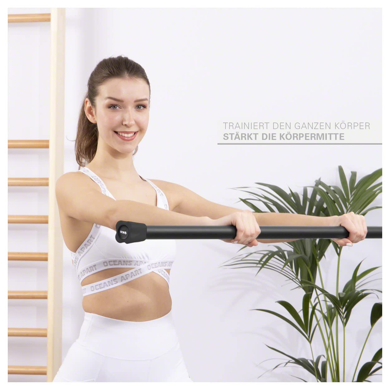 Sport-Tec Barre de poids de 1 à 10 kg, barre d'haltère, barre de poids, support de rangement