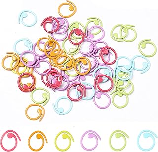 50Pcs Metal Knitting Crochet Stitch Markers Colorful Knitting Markers Crochet Clips Stitch Marker Ring Stitch Needle Clip Crochet Locking Sewing Accessories for Knitting Sewing Stitching Weaving