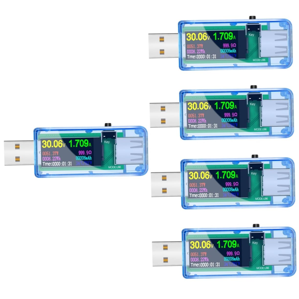 HOMSFOU 5stücke Usb Spannungs Und Strommessgerät Digitaler Usb Tester Mit Hochauflösendem Lcd-display Zur Überprüfung Von Ladegeräten Powerbanks