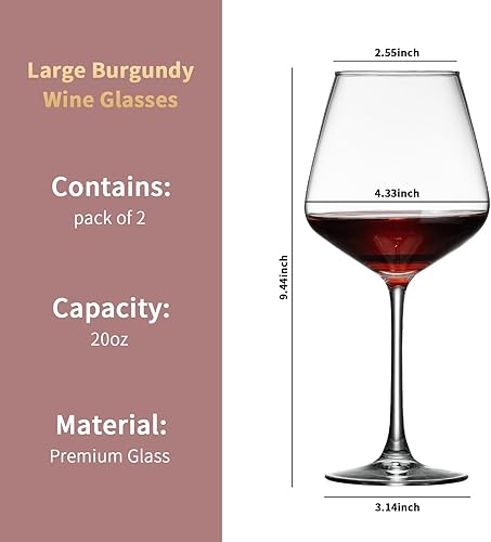 Miniatura 6 de PTSTING Juego de 4 copas de vino burdeos de 15.5 onzas, copas de vino tinto transparente, copas de vino borgoña para degustación de vino, regalo de