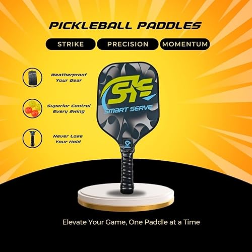 Miniatura 3 de Juego de 2 palas de pickleball de fibra de carbono, alto giro, control y potencia, raquetas de pickleball duraderas y ligeras para adultos, juego de
