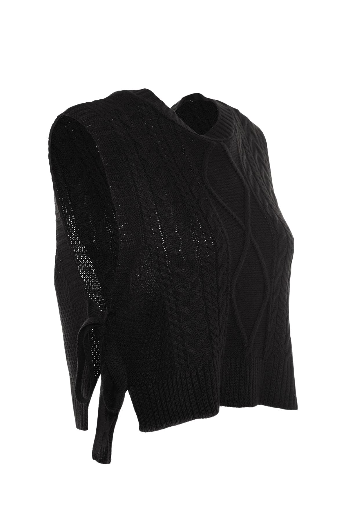 TRENDYOL Damen Crew Neck Plain Regular Sweater Vest Sweater (1er Pack)