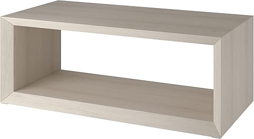 Miniatura 5 de Henn&Hart Mesa auxiliar rectangular de madera de 48 pulgadas con estante de almacenamiento abierto para sala de estar, sala familiar u oficina,