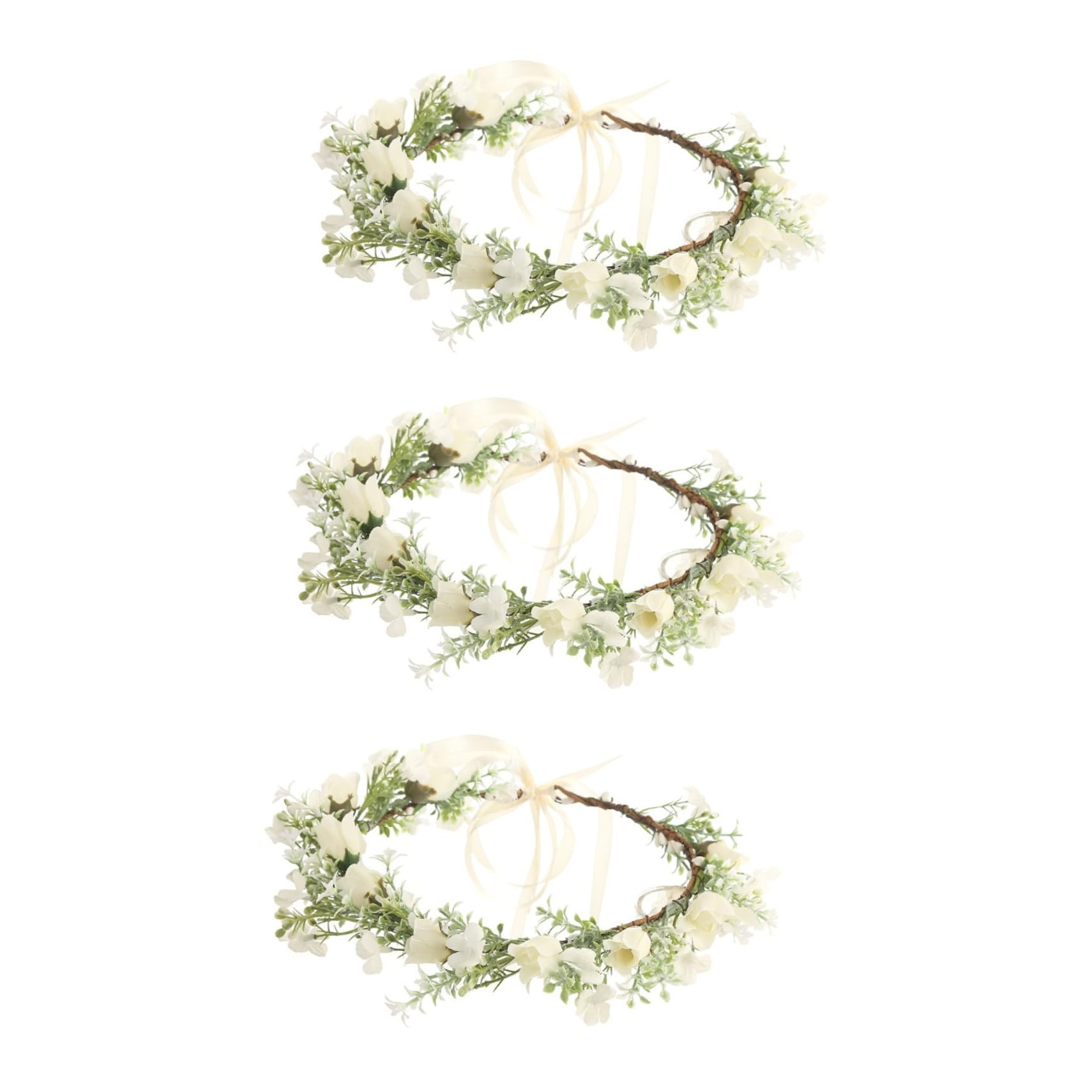 Abaodam 3piezas Diadema De Flores Artificiales Para Bodas Tocado Elegante Guirnalda De Flores Accesorio Bohemio Para Playa y Fiestas Diseño Ligero y Cómodo Para Mujeres y Niñas
