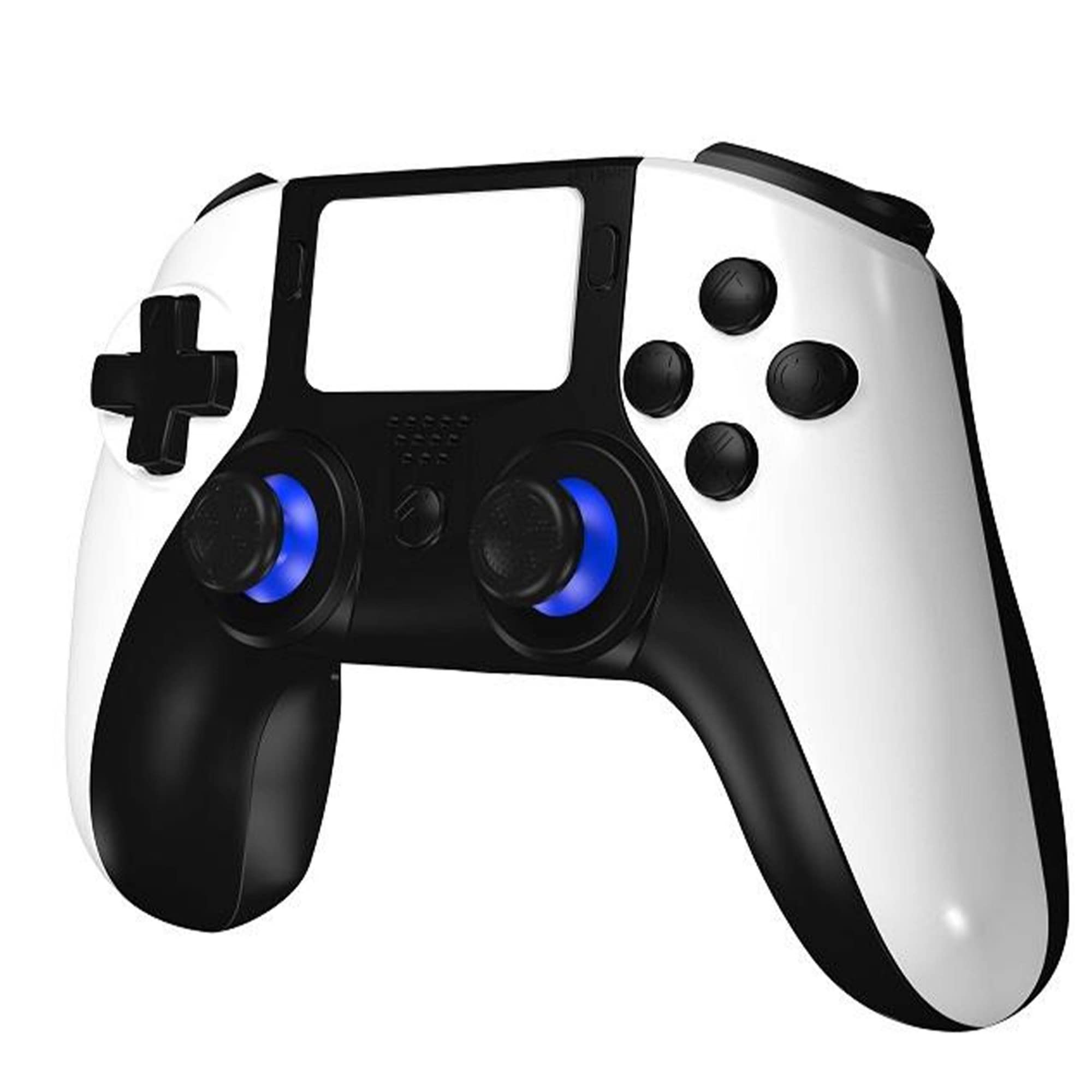 SIMPLETEK - Controller Gaming Wireless con Jack 3,5 mm Compatibile PS4 e PC con touchpad e vibrazione integrata | Bianco