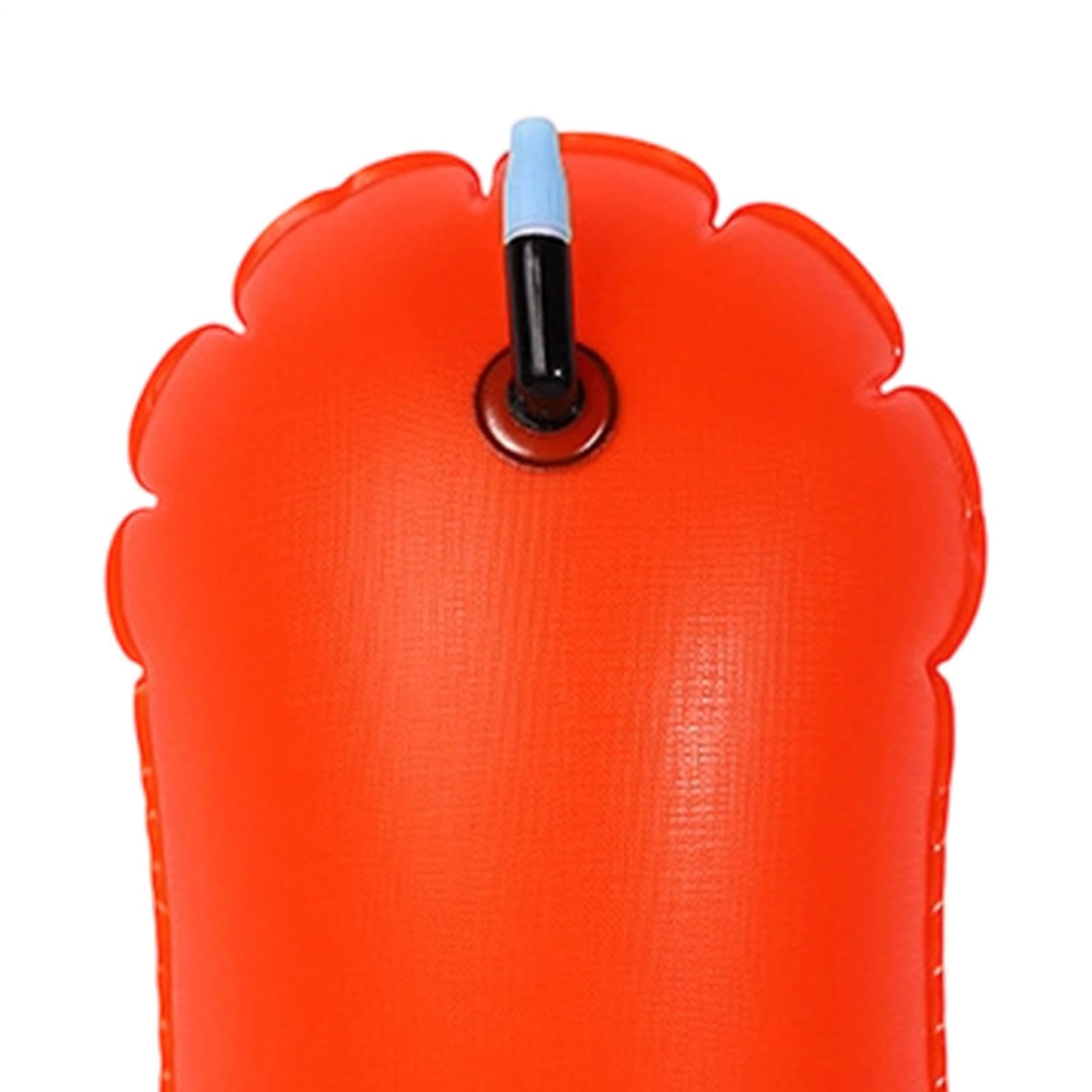 Open Water Swim Buoy | Inflatable High Visibility Waterproof Swim Training Float with Safety Storage, For Men Women Swimmers Beginners Lifeguard Training Competition
