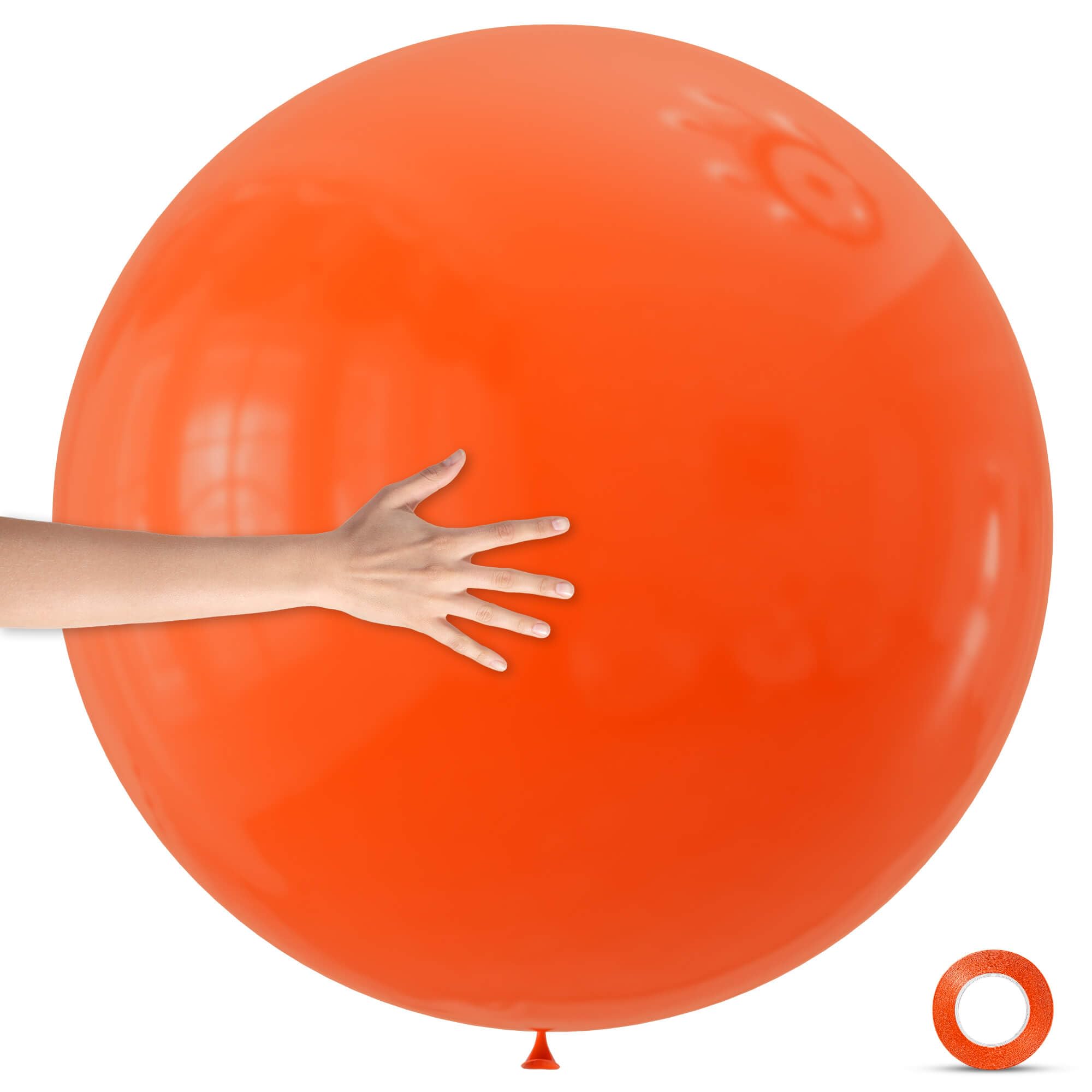5Pcs Orange Big Balloons 36 Inch, Round Large Latex Party Balloons for Birthday Wedding Decorations. (Orange)