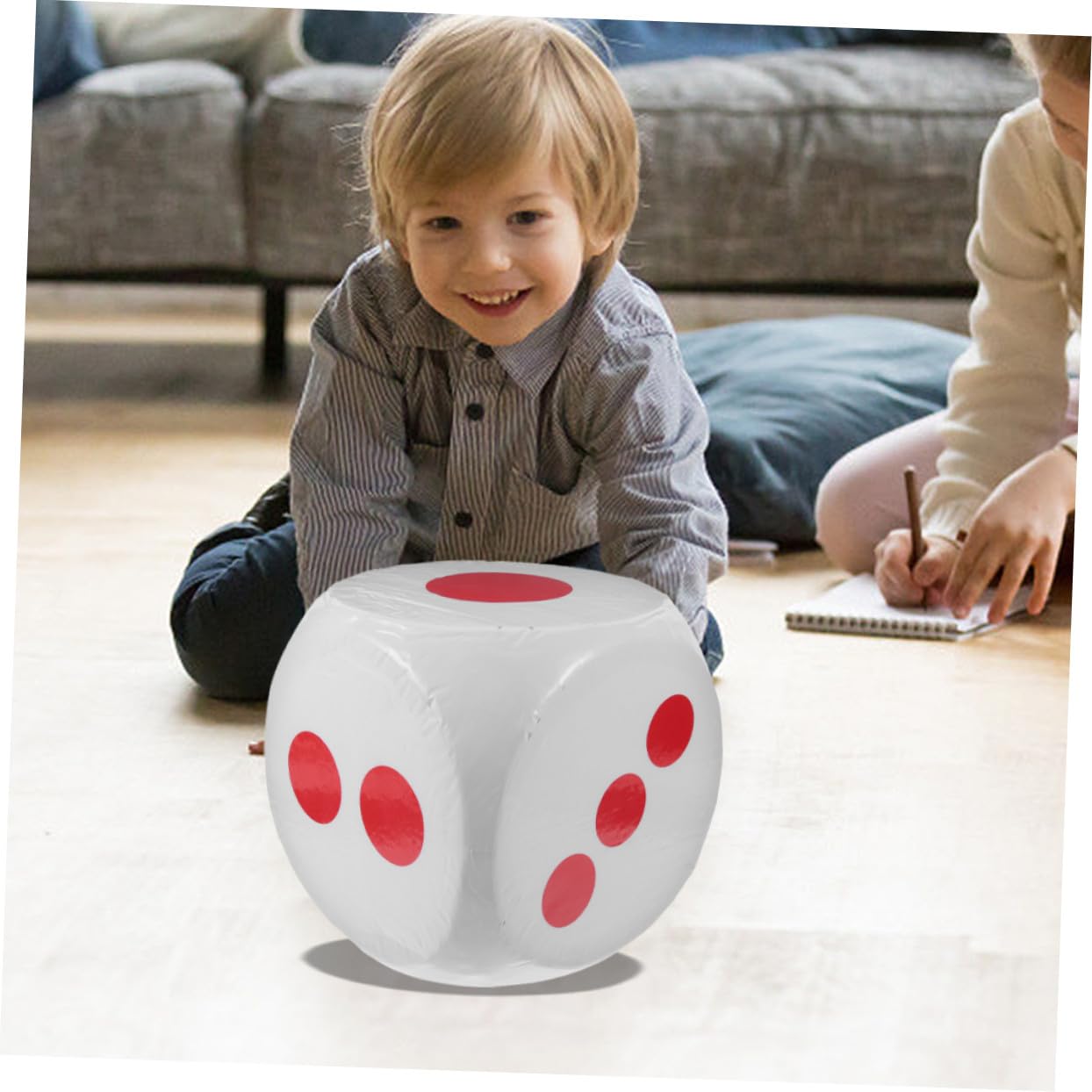 Dado Grande de Goma Espuma Blanco 30cm, Juego Estándar de 6 Caras, Borrado en Seco, Adecuado para Aula, Hogar y Fiestas