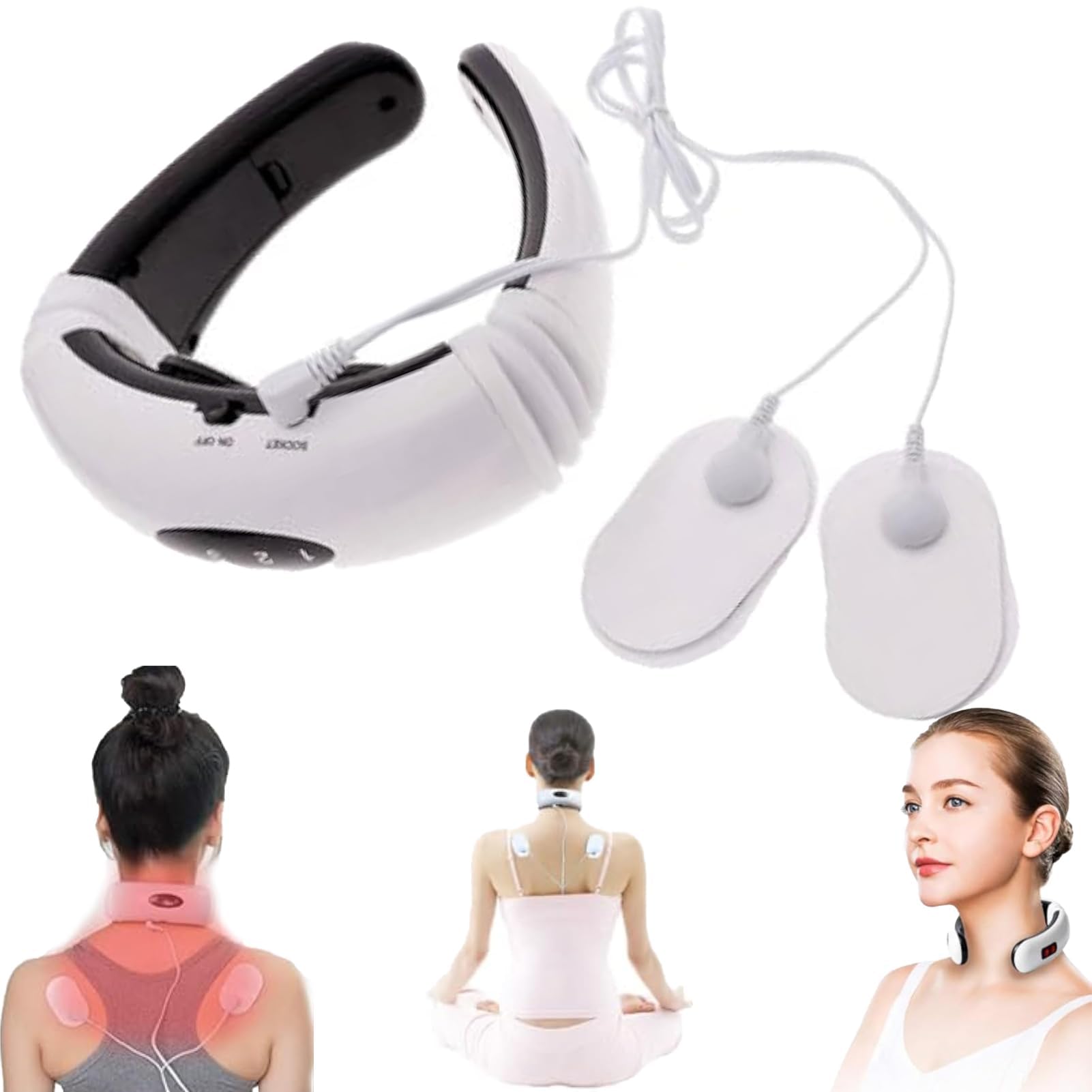 IFFANY Cervical Wrap-Around Neck Massager, 6 Modes, 15 Intensity Levels, Heat Therapy, Pain & Stress Relief