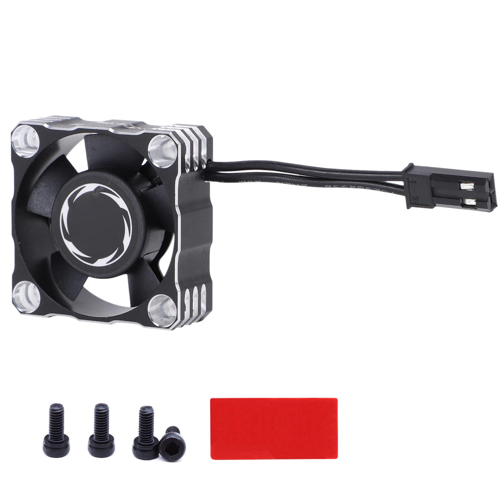Gugxiom Aluminiowy Wentylator Chłodzący 30 000 Obr./min 30 Mm ze Złączem JST do Silnika Samochodu RC, Wydajna Chłodnica Silnika, Trwałe Odprowadzanie Ciepła do Zdalnie Sterowanego Pojazdu Terenowego