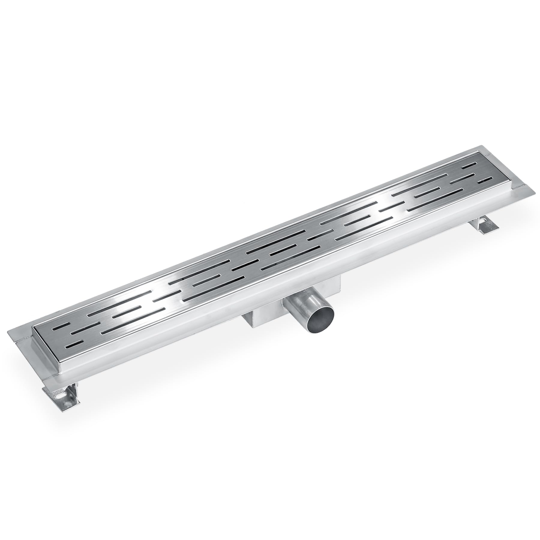 tectake® Edelstahl Duschrinne, Abfluss Dusche, Bodenablauf Dusche, begehbare Dusche, Ablaufrinne, Duschablauf, Duschabfluss Rinne mit Siphon, Sieb und Geruchsstopp - Duschrinne 60cm