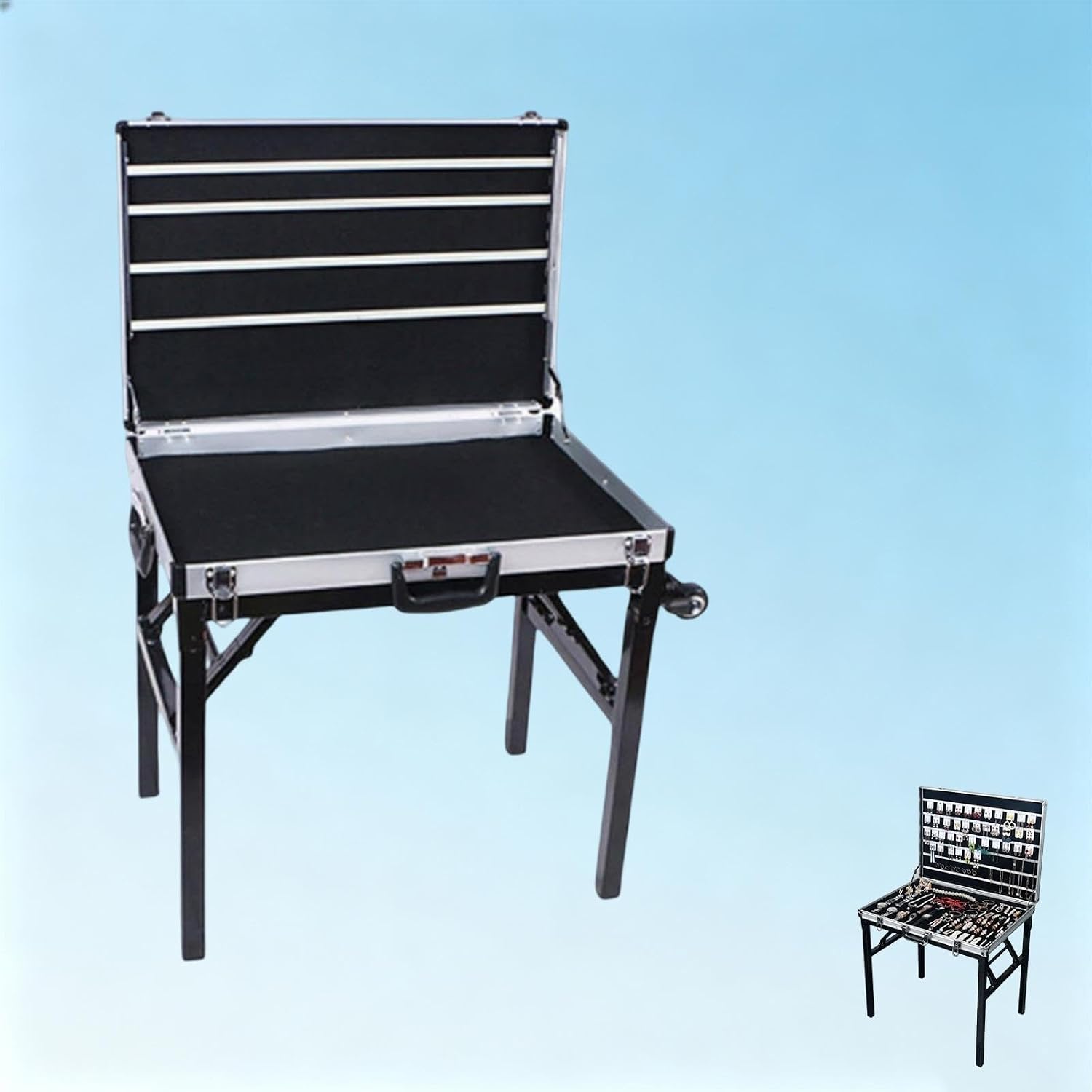 Foldable Aluminum Alloy Display Case, Jewelry Showcase