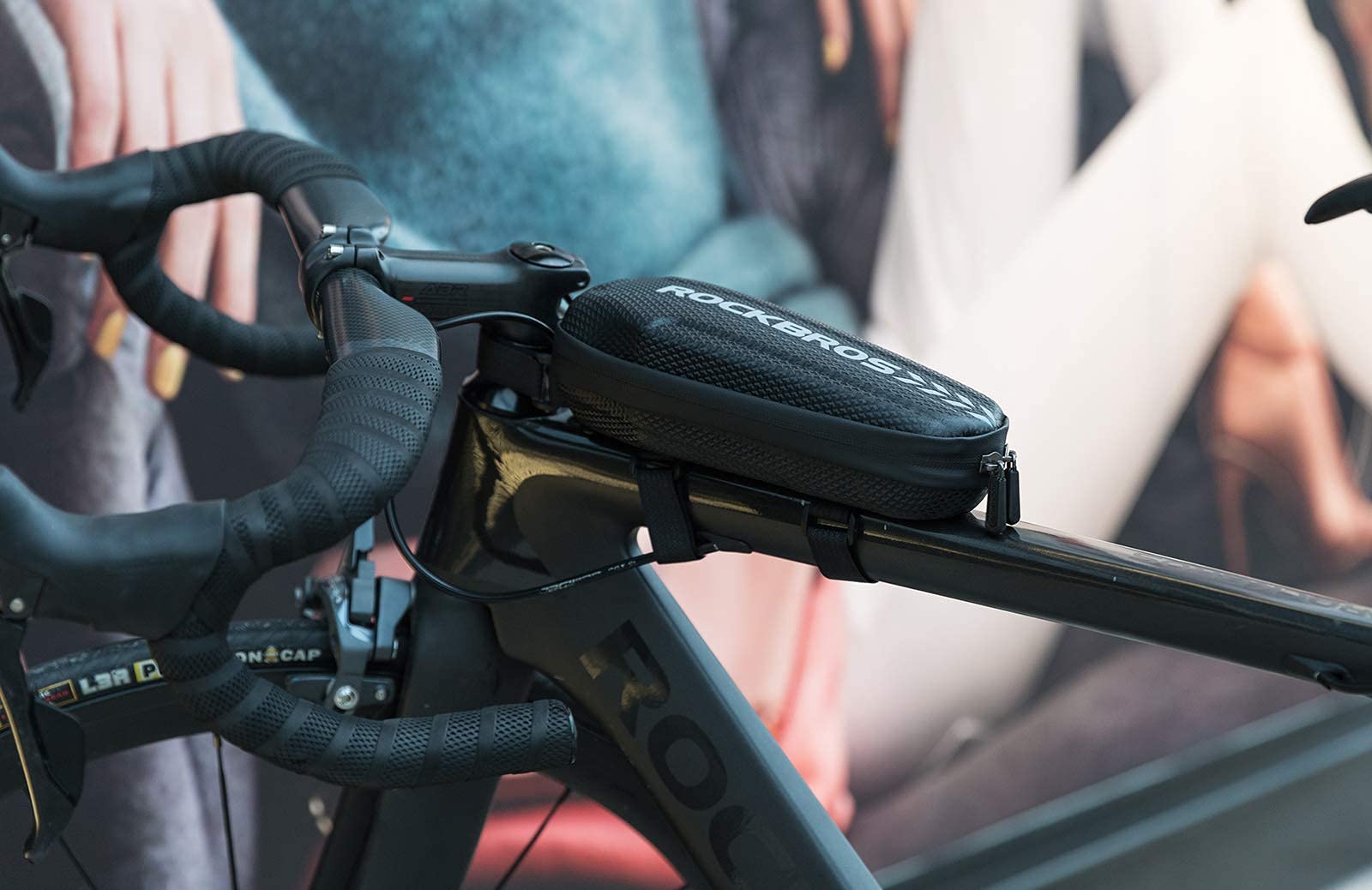 ROCKBROS Fahrrad Rahmentasche Wasserabweisend Oberrohrtasche für MTB Rennrad Faltrad Schwarz L 1,5L / M 1,1L