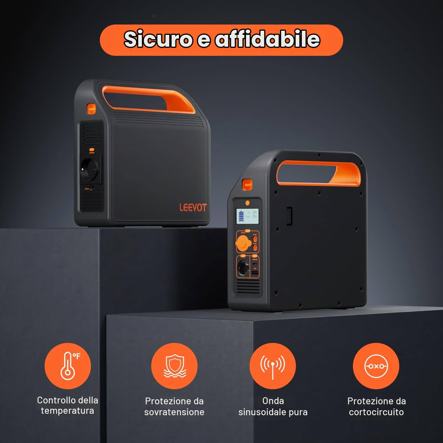 Centrale Elettrica Portatile de LEEVOT, Batteria di Backup Casa NMC da 324Wh, Uscita AC a Onda Sinusoidale Pura da 300W con Tracolla, Generatore Solare per Uso Esterno e Campeggio (P300)