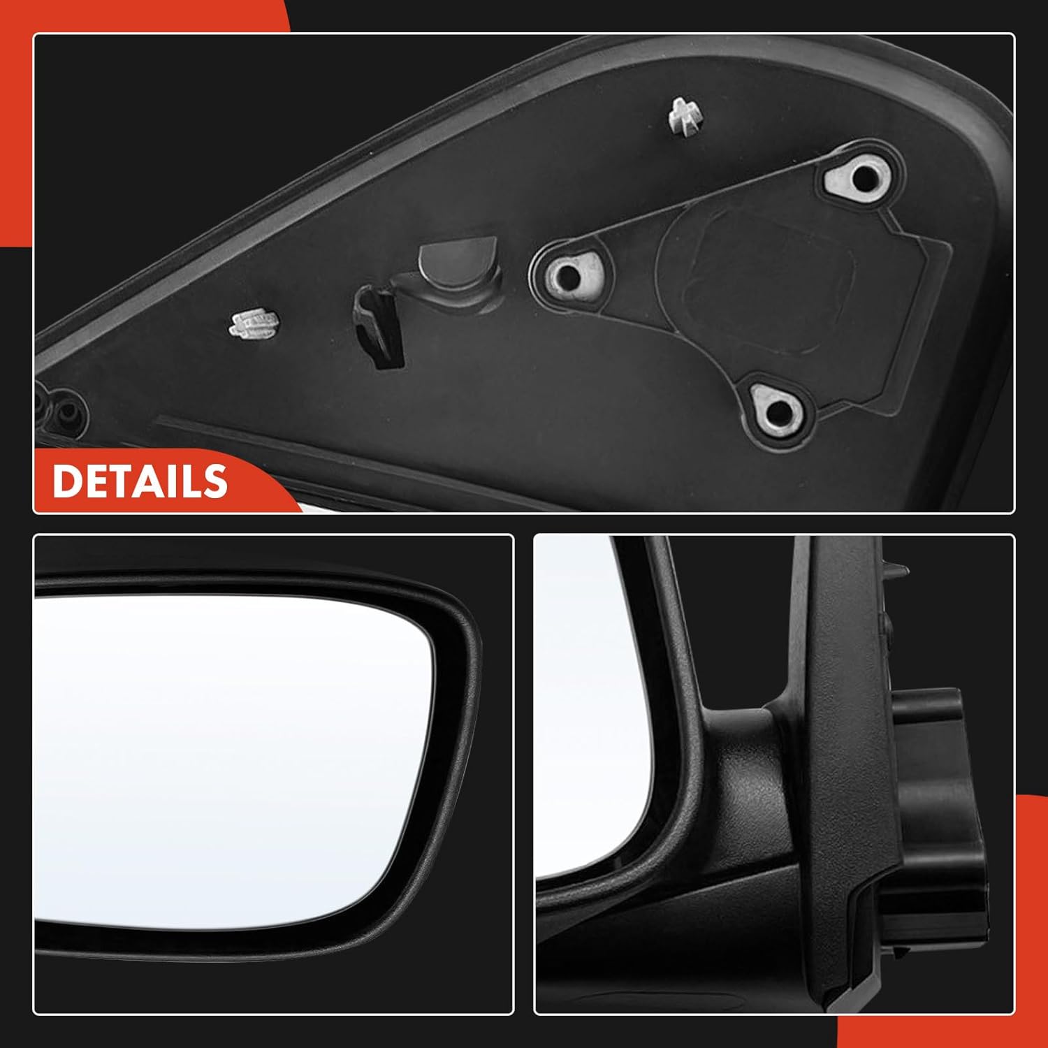 A-Premium Driver Side Manual Door Mirror - Compatible with Chevrolet Colorado 2004-2012 & GMC Canyon 2004-2012 - Non-Heated Manual Folding Black Outside Rear View Mirror - Replace# 15246904