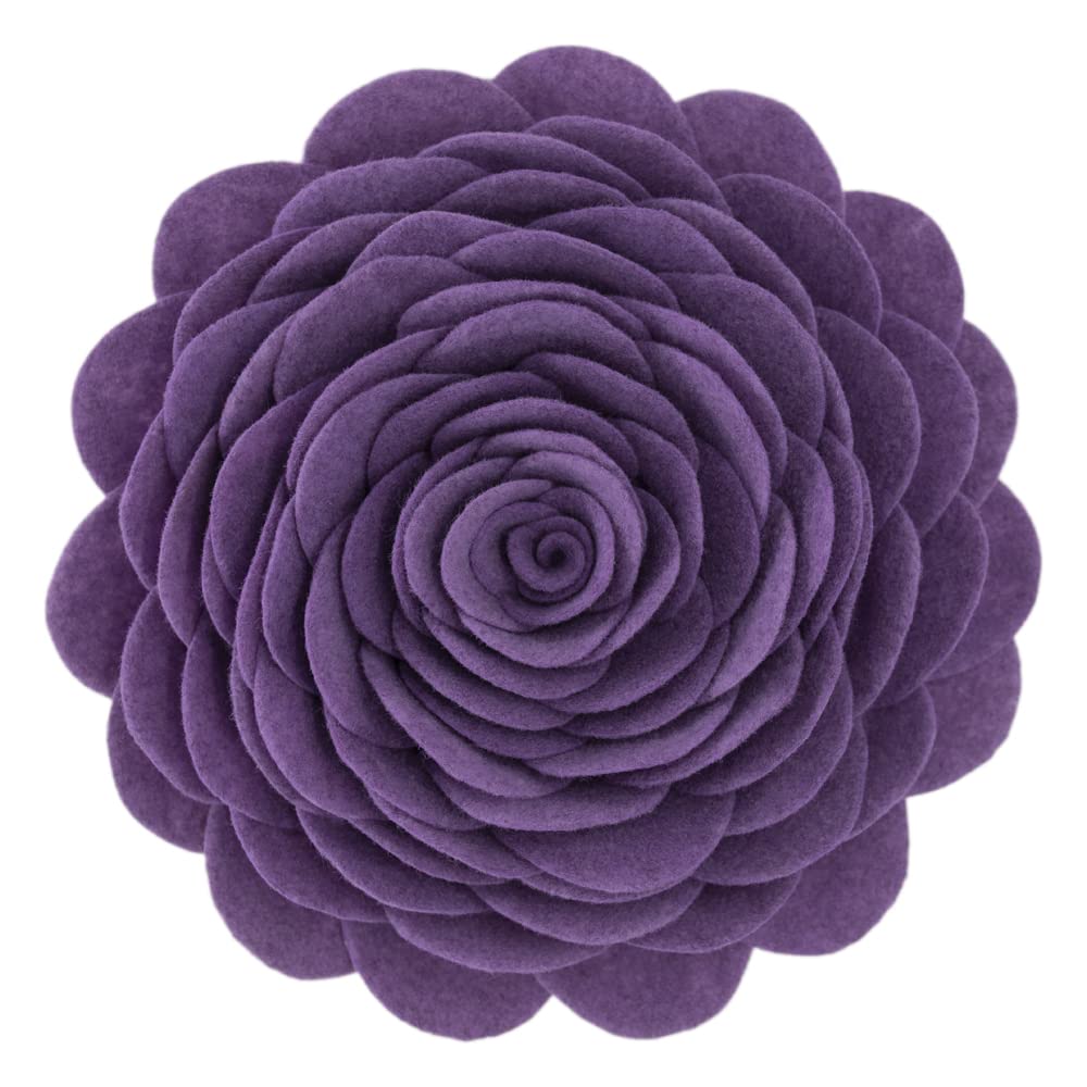 KINGROSE 3D Flower Decorative Round Pillow