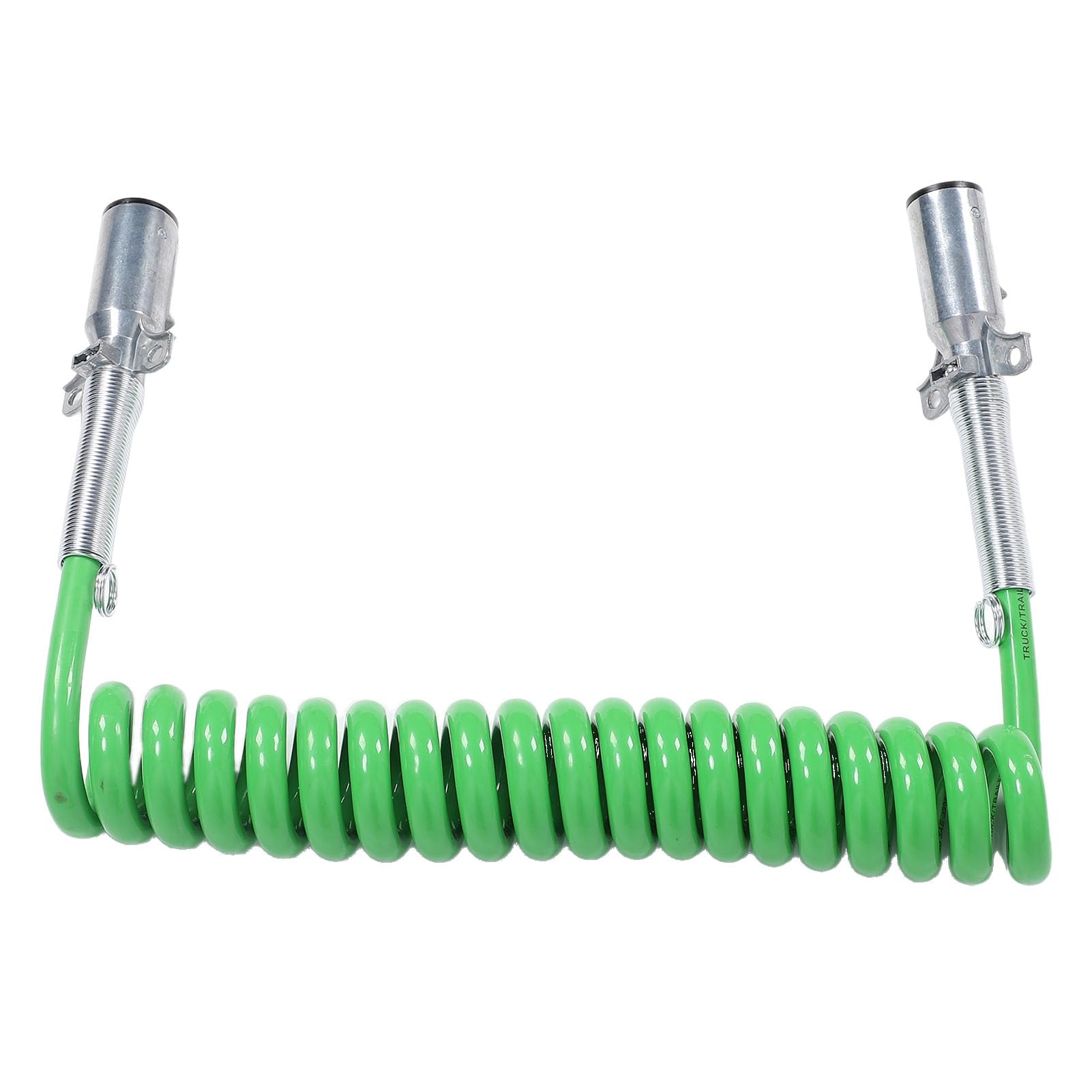 7 Way Trailer Cord, 7 Way Coiled Trailer Cord 15ft Enhanced Performance Electrical Power Coil Cable Wire for Semi Truck Tractor RV Campers Caravan