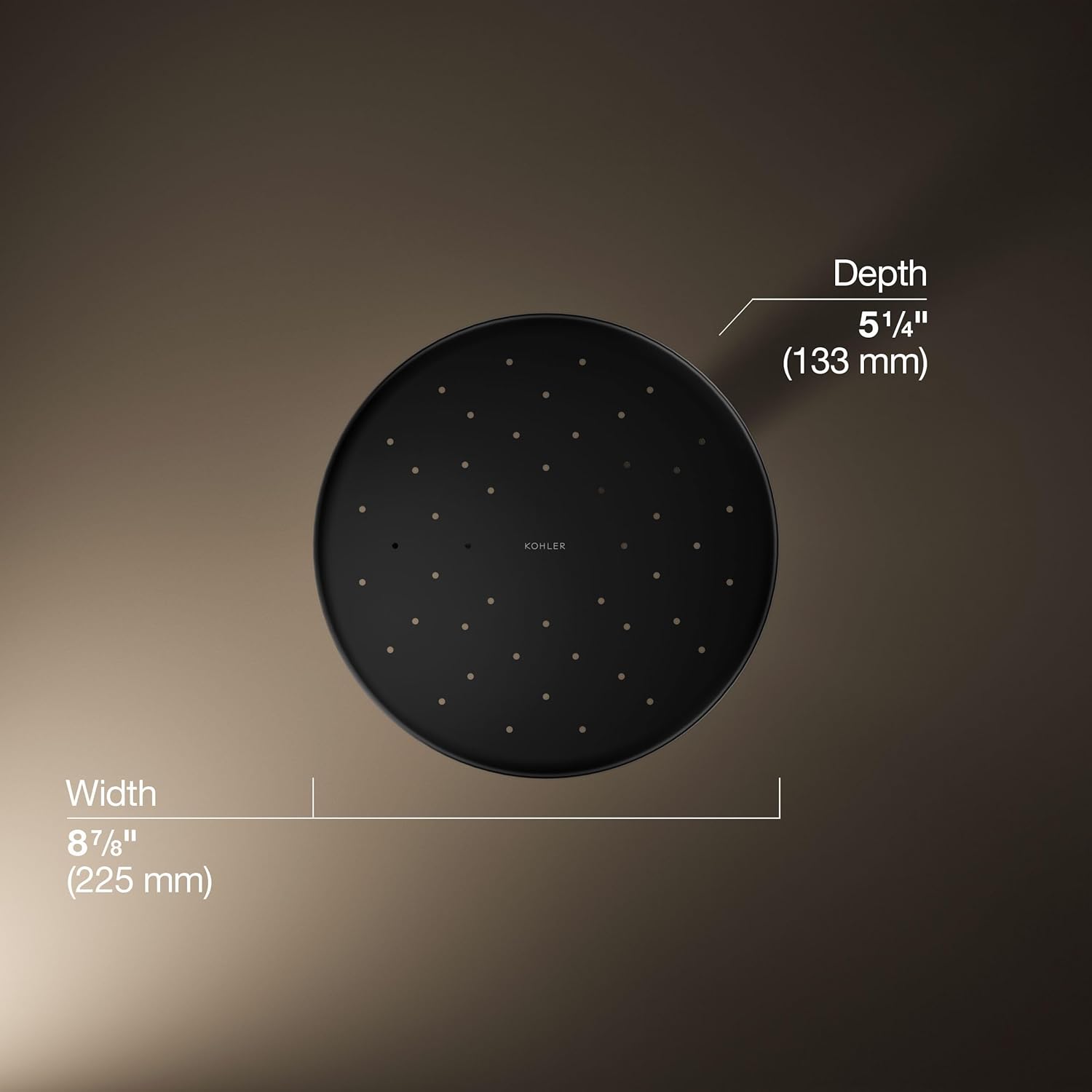 Kohler 26301-BL Statement® Open Rain iconic single-function rainhead," 2.5 gpm, Matte Black