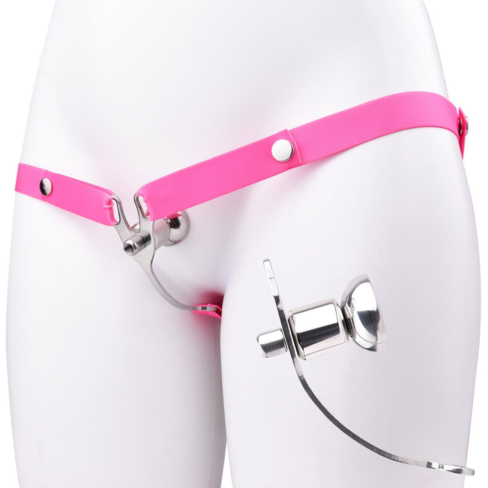 Cage de déguisement Plate pour Hommes Sissy et Gays, appareils Plats avec Ceinture, Cage inversée négative en métal pour Hommes - HA03