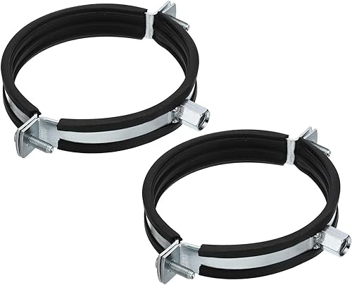 PATIKIL Gancho de tubo de anillo dividido, 2 piezas de 4 pulgadas (3.937 in) de hierro chapado en zinc ajustable para montaje en pared, montaje en