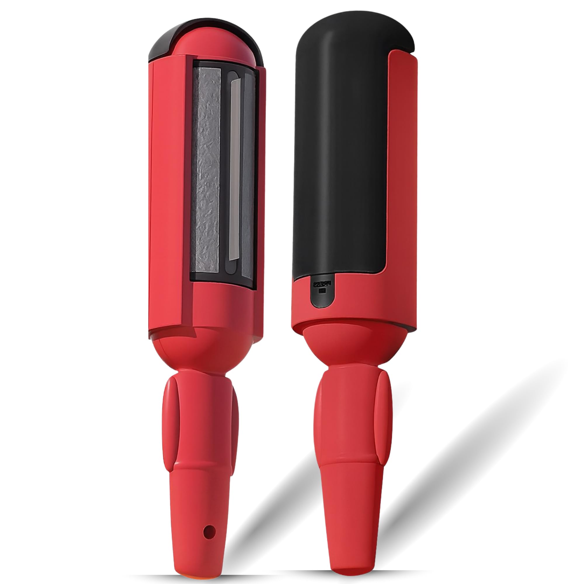 pet hair removal tool and lint roller – reusable remover roller for dogs & cats – portable fur lint roller for clothes, couch, bed, car, furniture – travel-friendly pet cleaning tool (red/black)