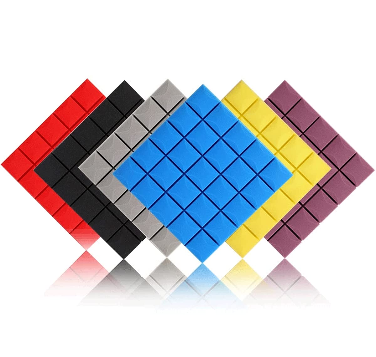 50x50x3cm Panels absorción de Sonido Tratamiento de Sonido de Estudio Ignífugo 10 Pack(Color:Azul)
