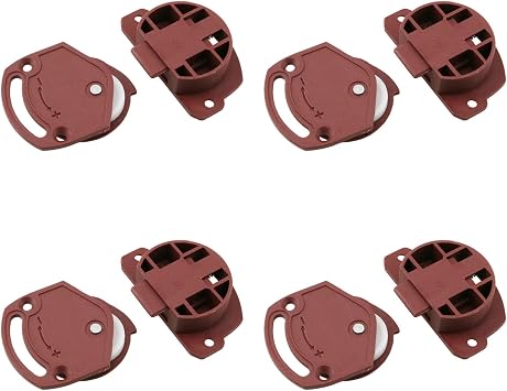 HJGarden 4Sets Plastic Sliding Door Gears Wardrobe Sliding Door Wheels for Furniture Cabinets Drawers Brown