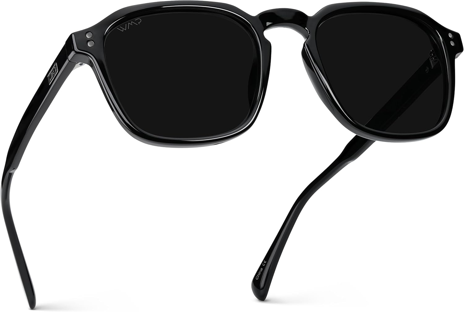 WearMe Pro Men's Polarized Square Sunglasses - Wide Fit Retro Style, UV400 Protection, Acetate Frame