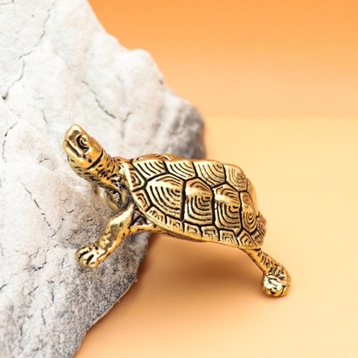 VICASKY Mini Tortoise Figurine 2pcs Brass Retro Desk Decoration Xmas image 5