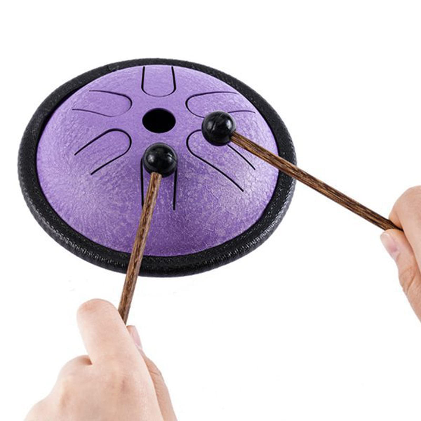 Alliage de Titane en Acier Violet 5,5 Pouces Tambour éthéré Poche Tambour à Main Instrument de Percussion à Tambour Creux