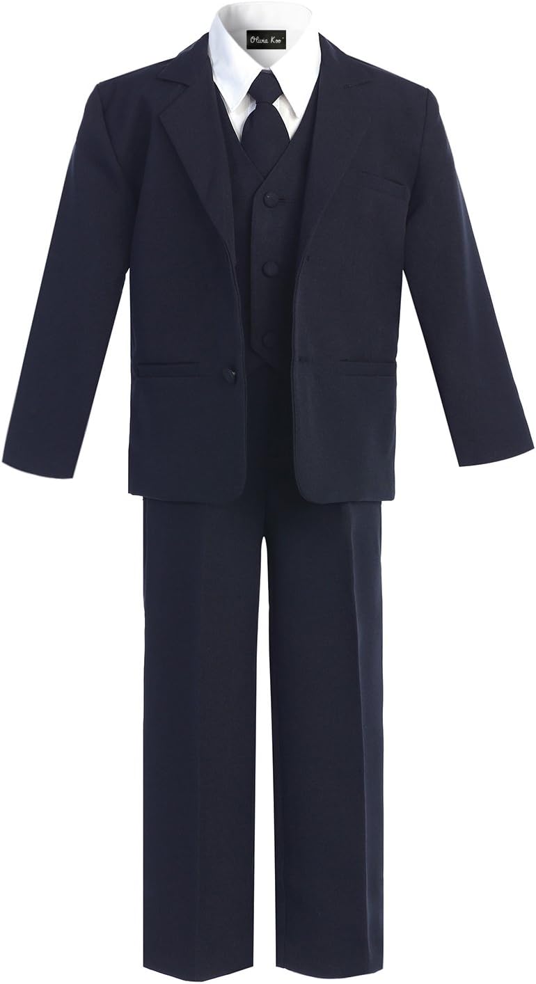 Boy's Classic 2 Button Suit with Cloth Cover Buttons
