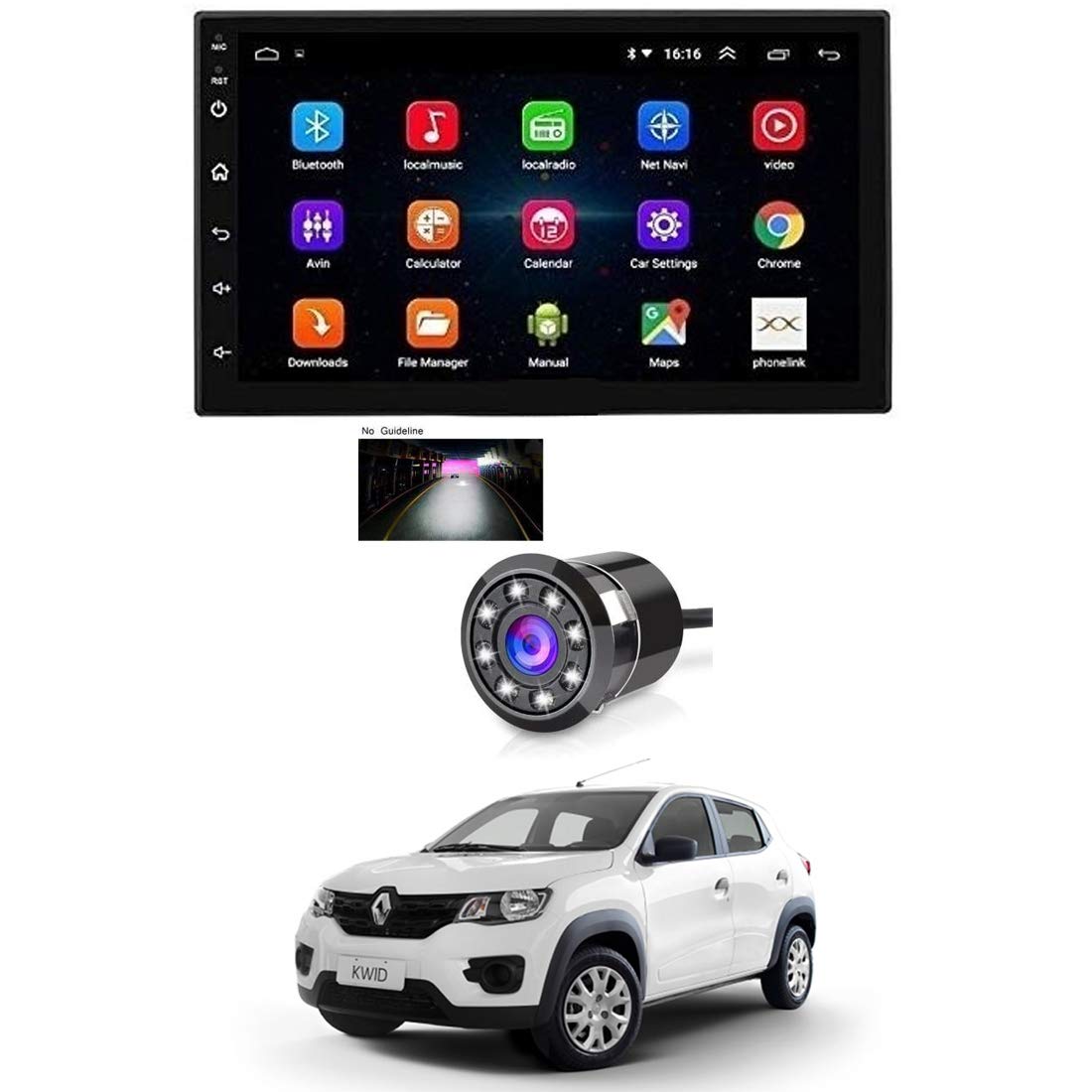 AYW 7Inch Android Double Din Screen and Camera for Kwid Universal for All Models-picture-11