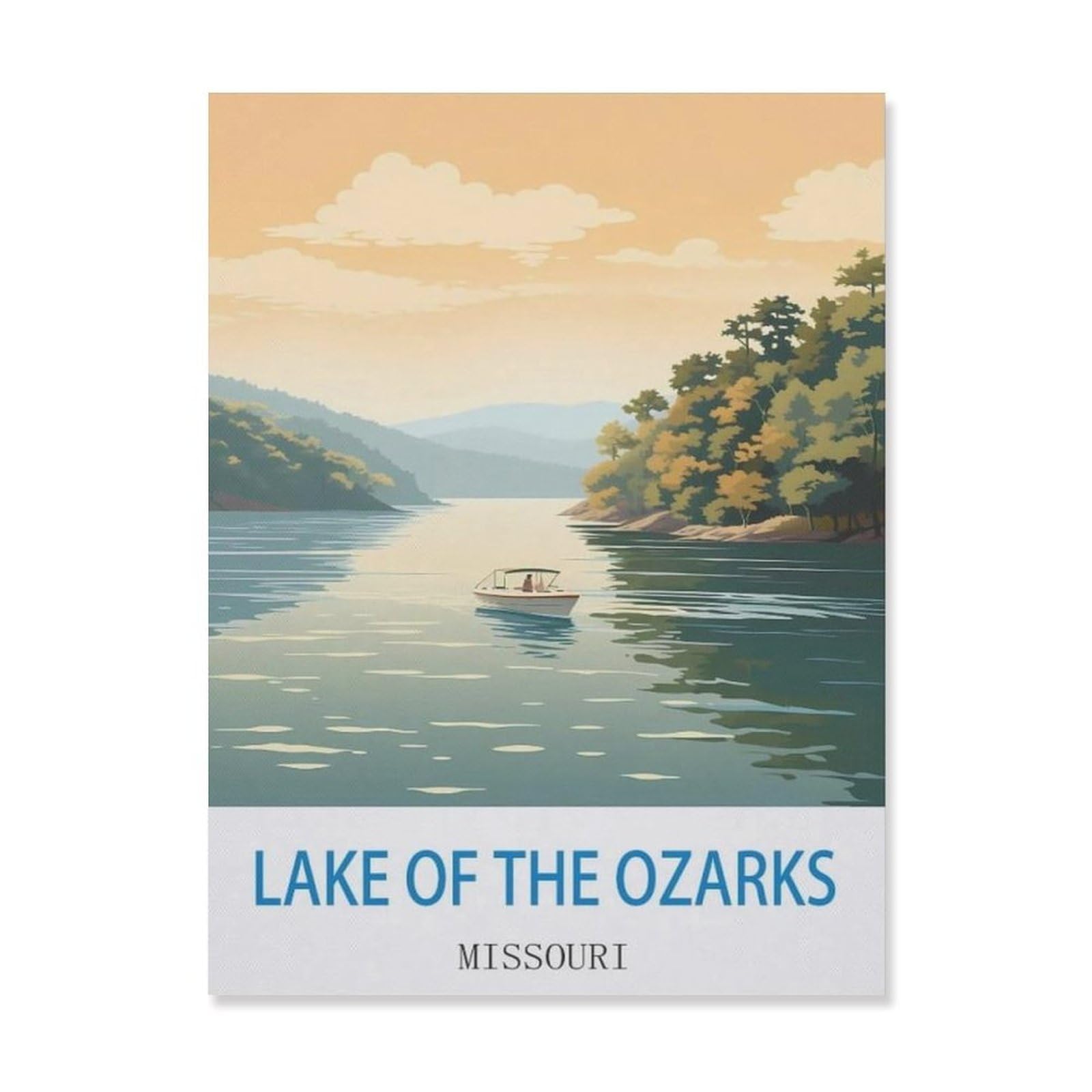 Metal Tin Sign，Lake of The Ozarks Missouri，Tin Sign Vintage Rustic Decor Cave Coffee Shop Bar Bedroom Home Wall Decor Nostalgic Tin Sign(15x30cm）6x12 inch-EI33