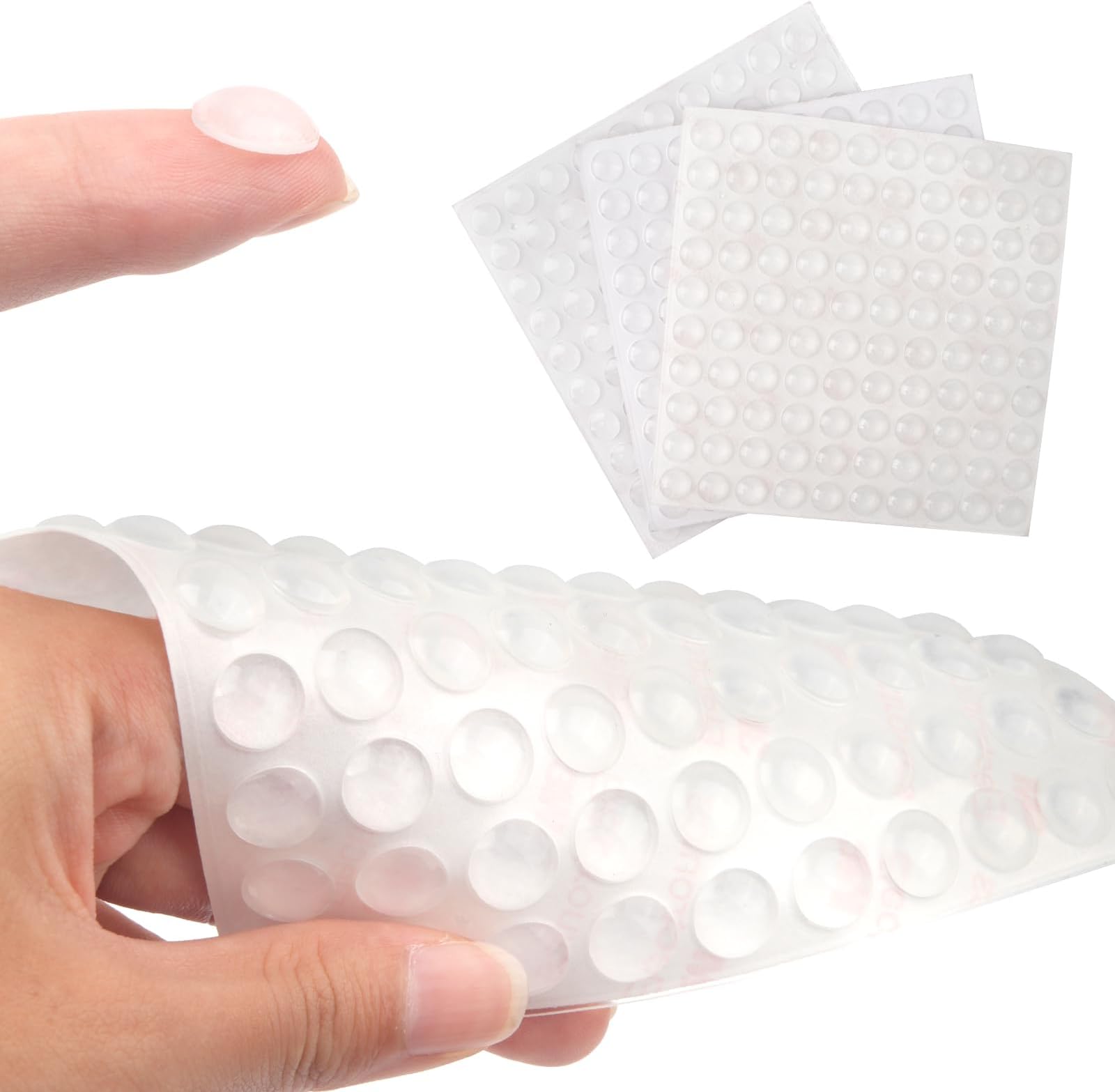 Silicone 300Pcs Door Bumpers Round 3 Sizes Self Adhesive Clear