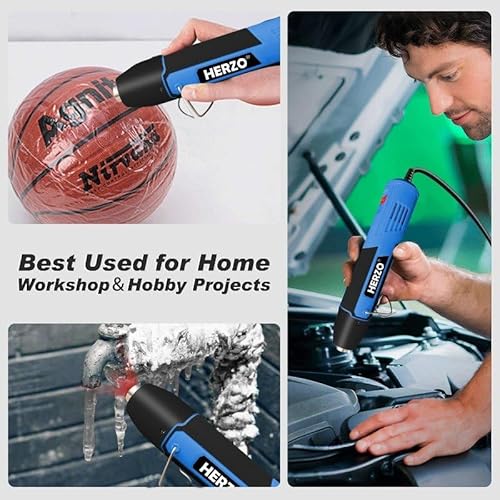 Mini Heat Gun,350W Dual Temp Hot Air Gun Tool For Craft Embossing,Shrink Wrapping,Stripping Paint,Vinyl Wrap,Candle Making,Sublimation,Phone Repair & Diy,Epoxy Resin,6.56 Ft Long Cable #TOP2