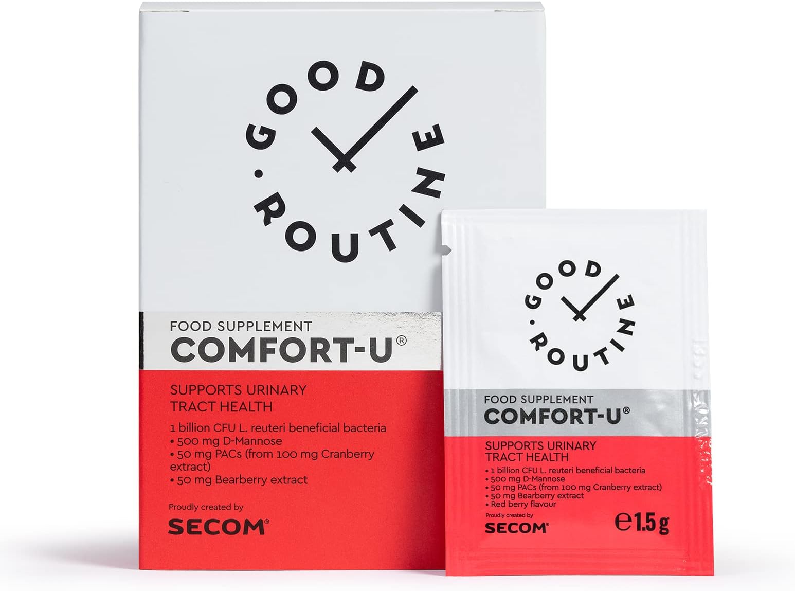 Comfort-U® (10 Sachets) D-Mannose, Cranberry Extract, Bearberry, Urinary Tract Infection, UTI, Lactobacillus reuteri