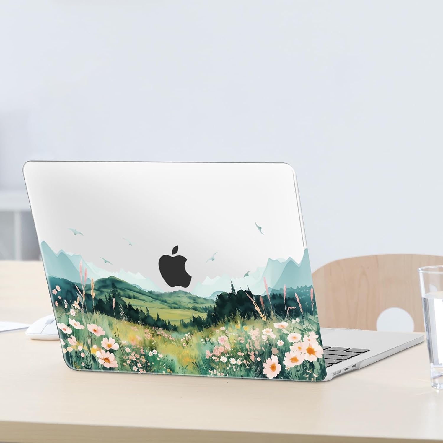 MOSISO Compatible with MacBook Air 13 inch Case M5 2026 M4 2025 M3 M2 2024-2022 A3449 A3240 A3113 A2681, Hard Shell & Keyboard Cover & Screen Protector for MacBook Air 13.6 inch Case, Spring Scenery
