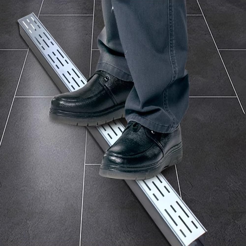 Kitchen Stainless Steel Channel Drain Kit, Terrace Grate Drainage Trench, U-Shaped Small Floor Drainage for Courtyard(39.4X2X2IN)
