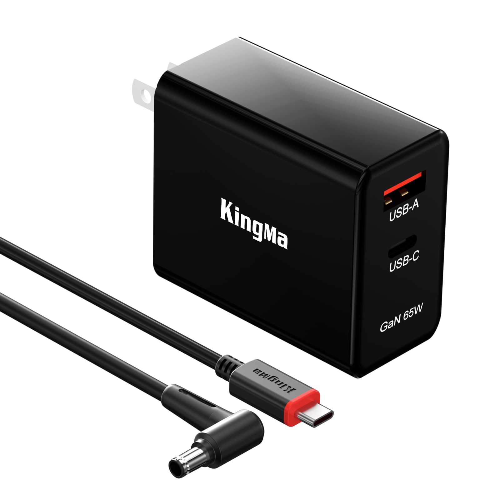 KingMa 65W USB Computer Charger GaN+, 2 Port Wall Charger Power Adapter with 1.8m Fast Charging Cable (4.5 * 3.0mm) for ASUS Vivobook Pro15/X1502Z/PR0551, ASUS 451L BU400V PU500C